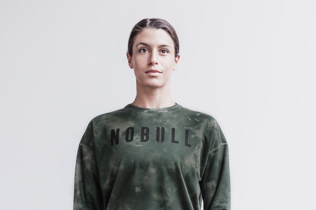 Nobull Crew Tie-Dye Women's Sweatshirts Green | Australia (IL8365)